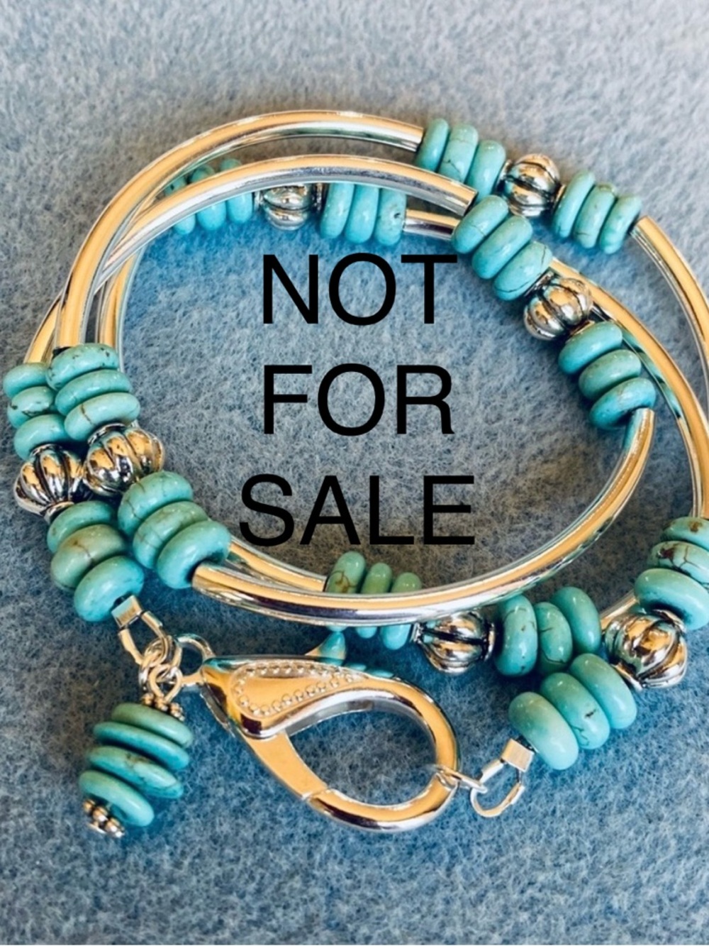 💰 𝕊 𝕠 𝕝 𝕕 💰 Southwest Genuine Turquoise & Silver Tubes Wrap Bracelet